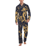 Gold dragon pattern Men's Long Pajama Set