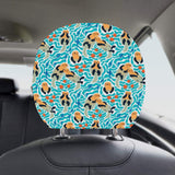 Cute sea otters fishe sea urchin pattern Car Headrest Cover