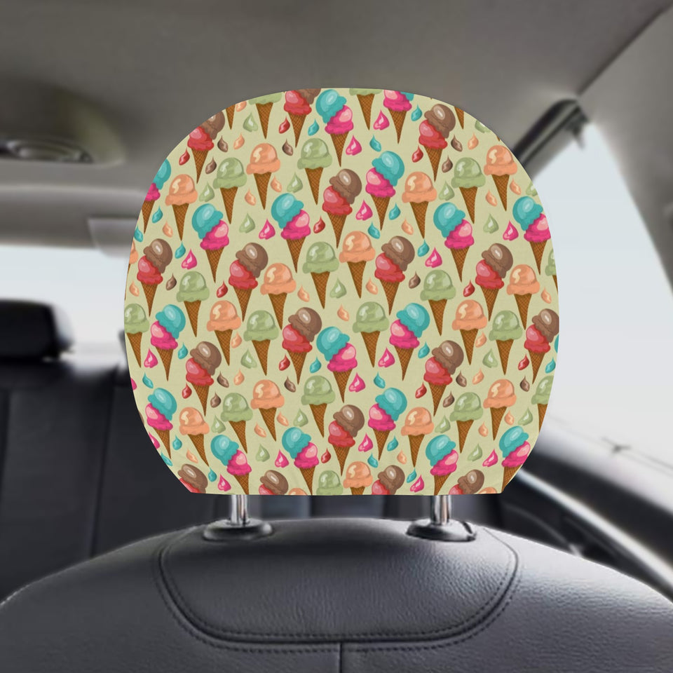 Colorful ice cream pattern Car Headrest Cover