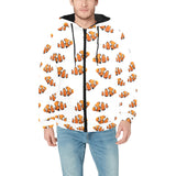Clown Fish Pattern Print Design 03 Men's Padded Hooded Jacket