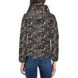Eagle Pattern Print Design 04 Women's Padded Hooded Jacket