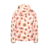 papaya leaves pattern Kids' Boys' Girls' Padded Hooded Jacket