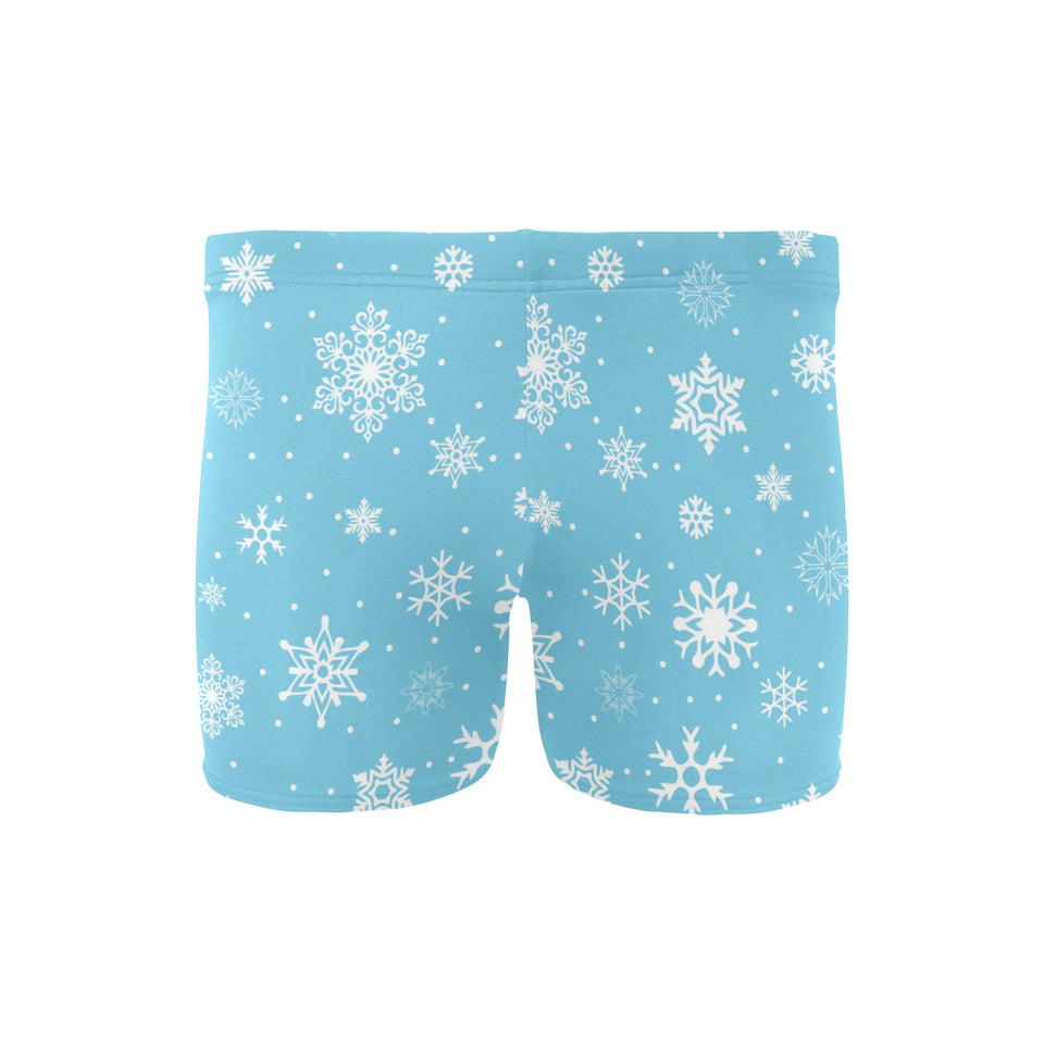 Snowflake pattern blue background Men's Swimming Trunks