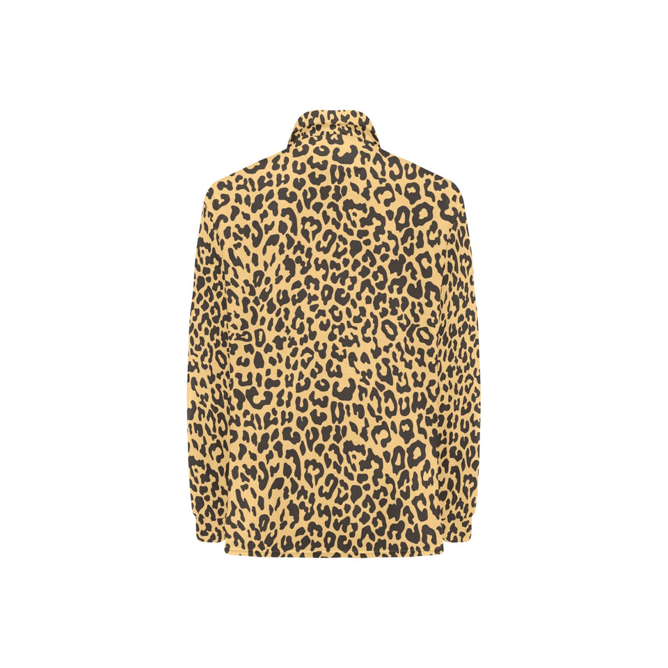 Leopard skin print Women's Long Sleeve Polo Shirt