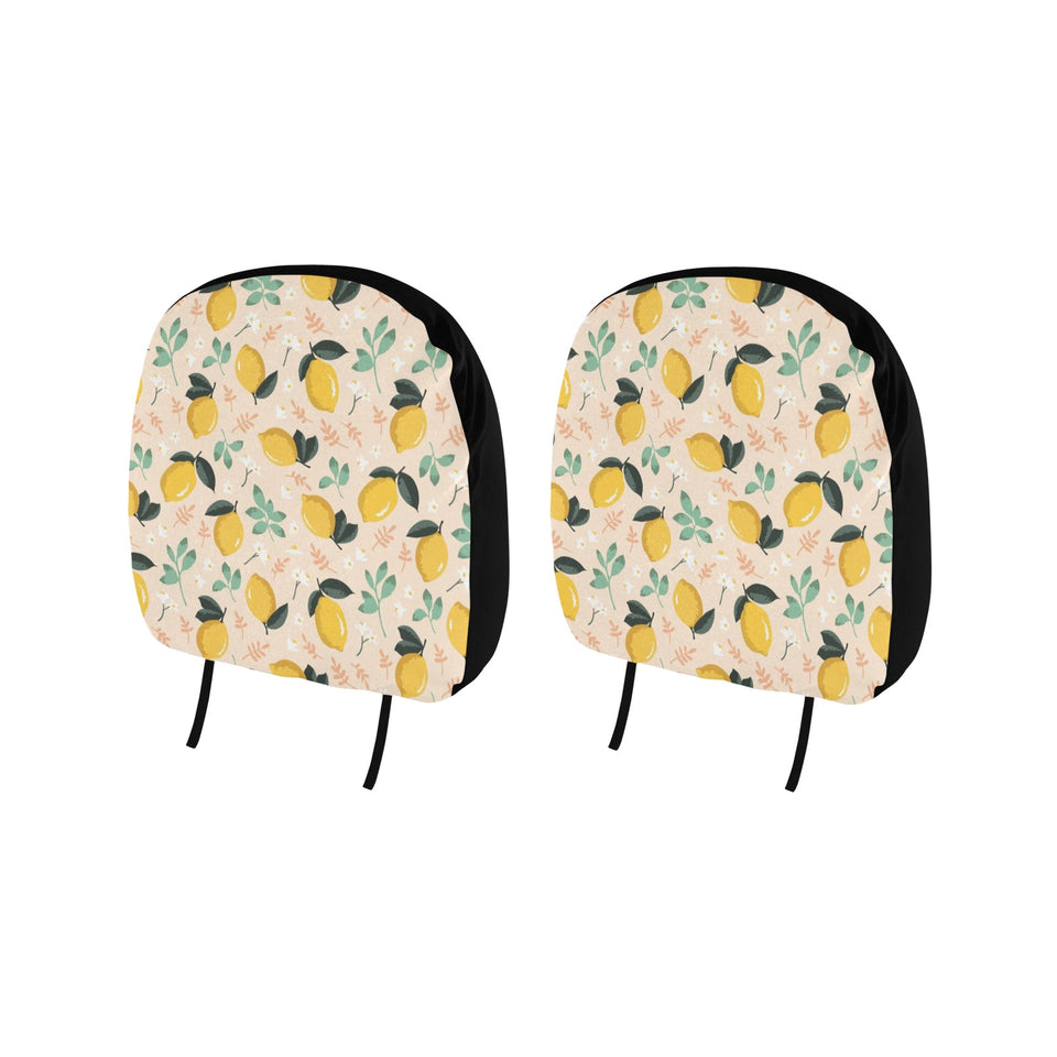 lemon flower leave pattern Car Headrest Cover