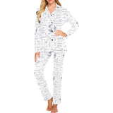 Math Pattern Print Design 03 Women's Long Pajama Set
