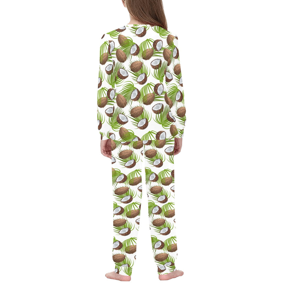 Coconut Pattern Print Design 04 Kids' Boys' Girls' All Over Print Pajama Set