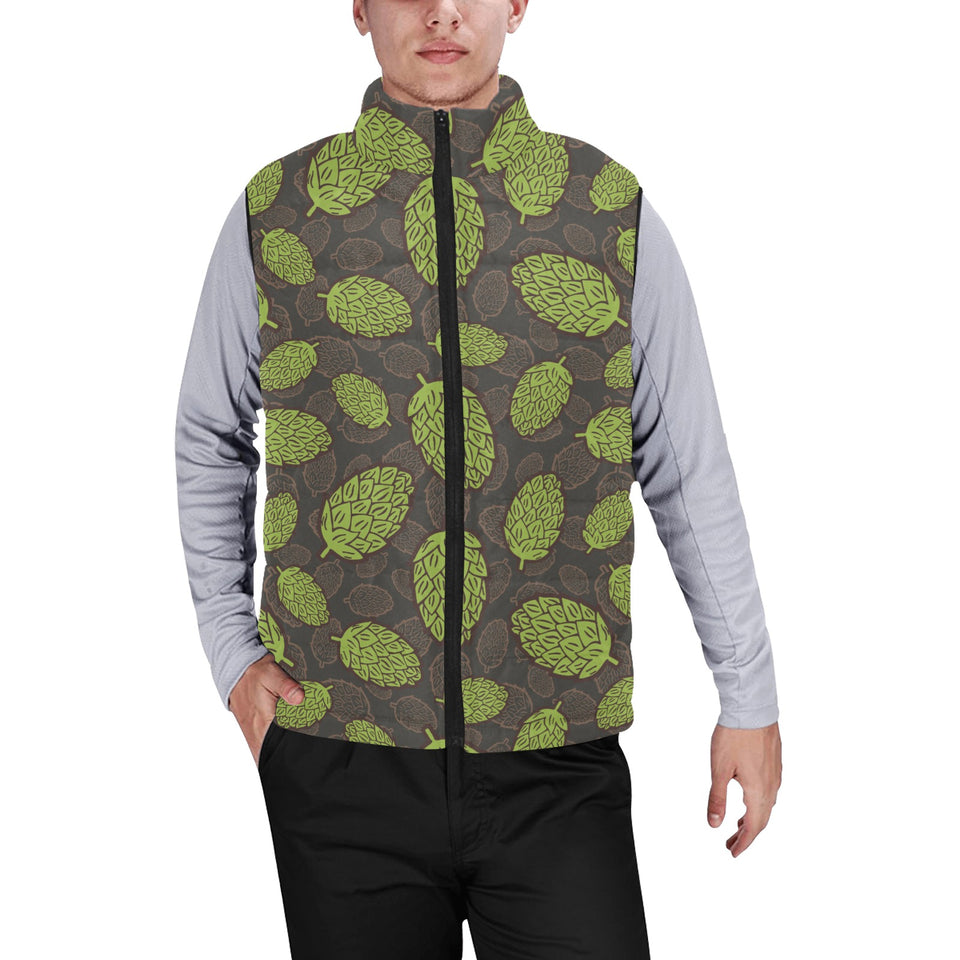 Hop pattern black background Men's Padded Vest
