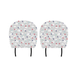 Airplane cloud grey background Car Headrest Cover