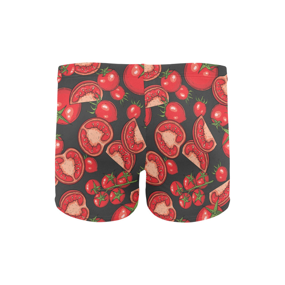 Tomato black background Men's Swimming Trunks