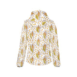 Corn Pattern Print Design 02 Women's Padded Hooded Jacket