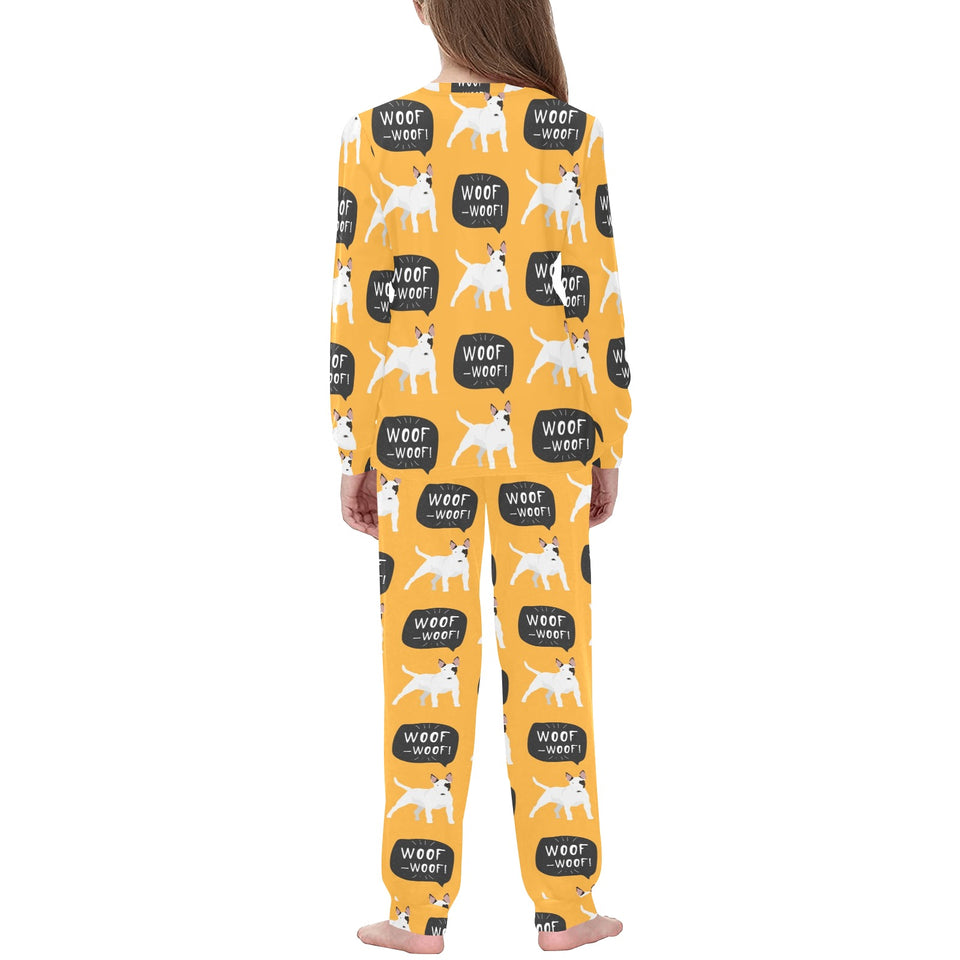 Bull Terrier Pattern Print Design 03 Kids' Boys' Girls' All Over Print Pajama Set