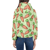 Carrot Pattern Print Design 05 Women's Padded Hooded Jacket