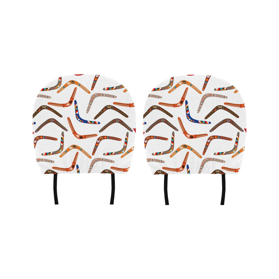 Boomerang Australian aboriginal ornament pattern Car Headrest Cover