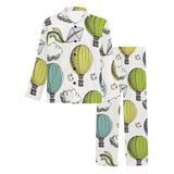 Hot Air Balloon Bird Cloud Pattern Men's Long Pajama Set