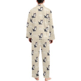 Cute Siberian Husky Men's Long Pajama Set
