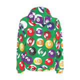 Billiard Ball Pattern Print Design 02 Men's Padded Hooded Jacket
