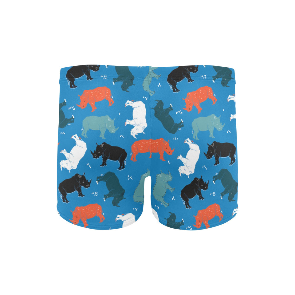 Colorful rhino pattern Men's Swimming Trunks