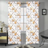 Cute corgi heart star bone pattern Gauze Curtain