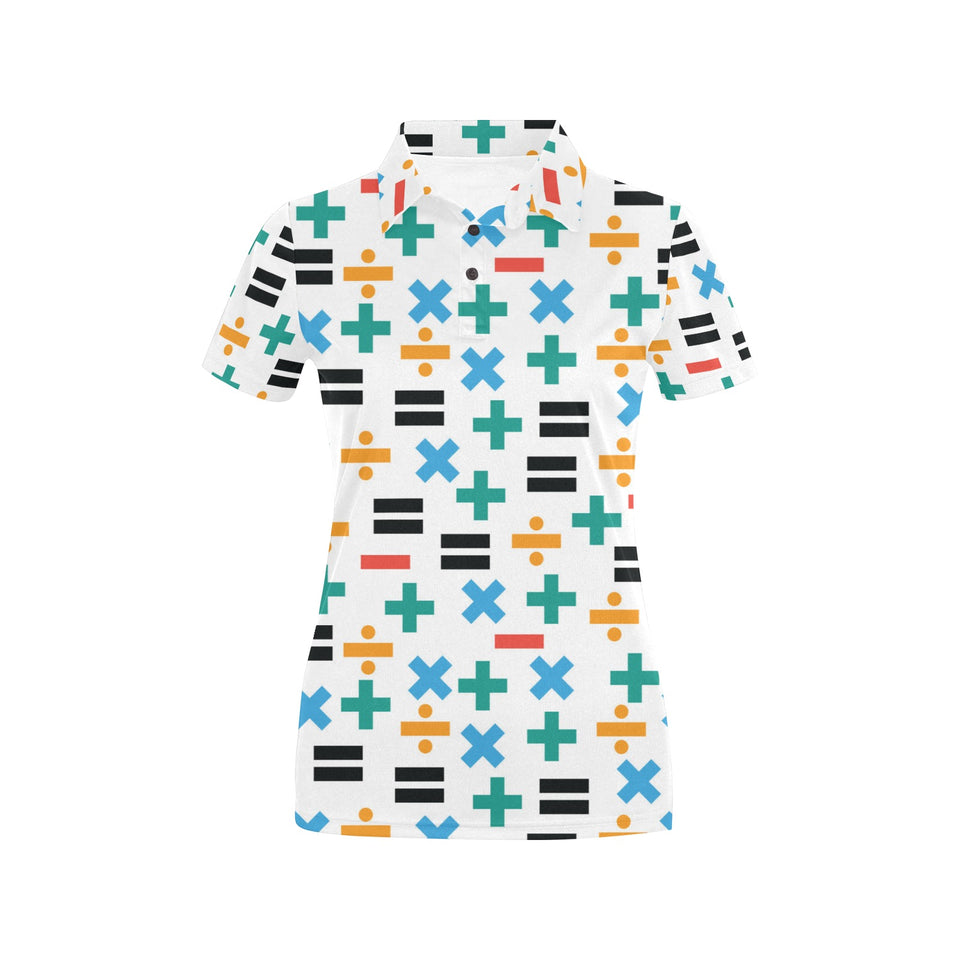 Math Pattern Print Design 05 Women's All Over Print Polo Shirt