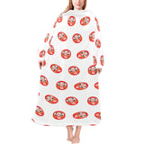 Daruma japanese wooden doll pattern Blanket Robe with Sleeves