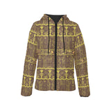 Egypt Hieroglyphics Pattern Print Design 03 Women's Padded Hooded Jacket