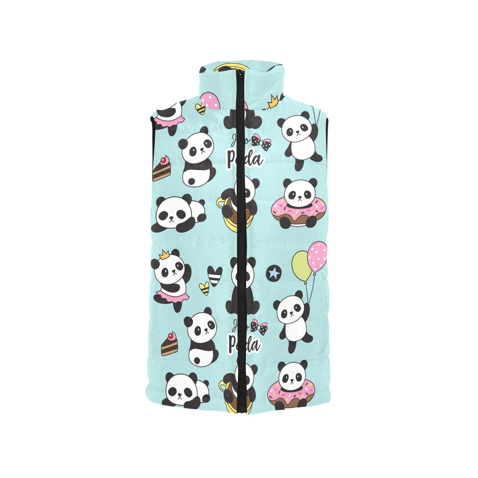 Cute baby panda pattern Men's Padded Vest