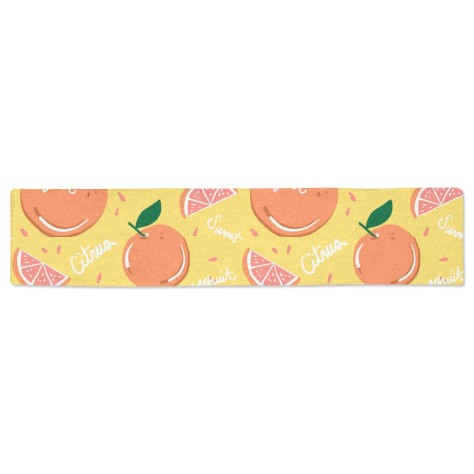 Grapefruit yellow background Table Runner