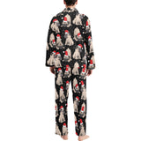 Christmas Pugs Santa_s red cap pattern Men's Long Pajama Set