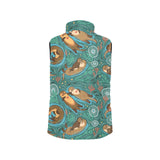 cute brown sea otters ornamental seaweed corals gr Men's Padded Vest