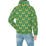 Horseshoes Pattern Print Design 05 Men's Padded Hooded Jacket