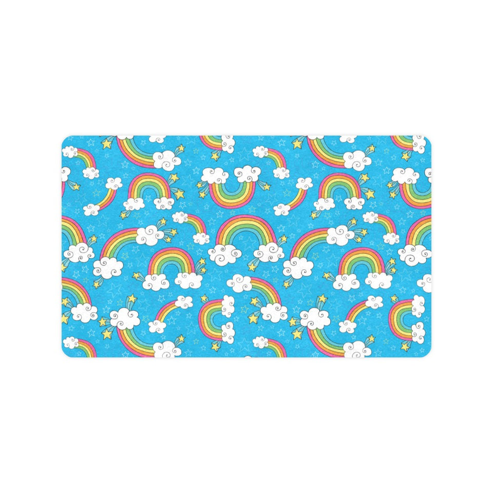 Rainbows Sky Clouds Pattern Doormat