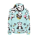 Cute baby panda pattern Men's Padded Hooded Jacket
