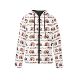 Camper Van Pattern Print Design 01 Women's Padded Hooded Jacket