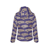 Beautiful japanese fan pattern Women's Padded Hooded Jacket