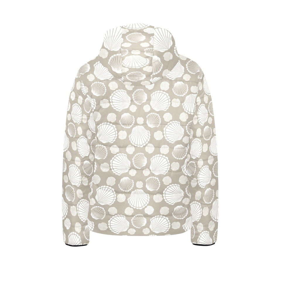 Scallop shell pattern Kids' Boys' Girls' Padded Hooded Jacket