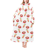 Daruma japanese wooden doll Blanket Robe with Sleeves