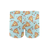 Hand drawn pizza blue background Men's Swimming Trunks