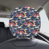 Blue red dragon cloud pattern Car Headrest Cover