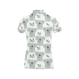 Hand drawn Koala leaves pattern Women's All Over Print Polo Shirt