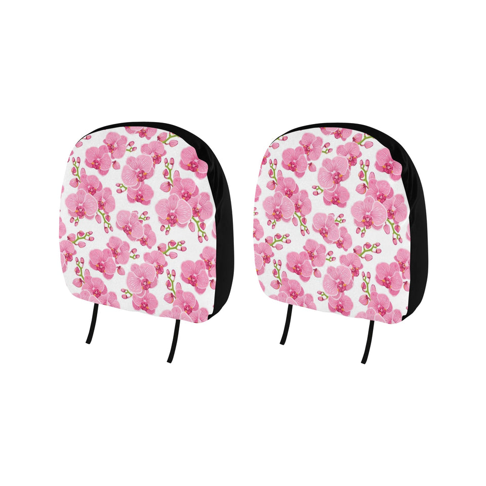 pink purple orchid pattern background Car Headrest Cover