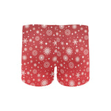 Snowflake pattern red background Men's Swimming Trunks