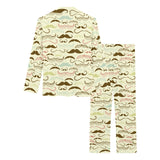 Mustache Beard Pattern Print Design 01 Women's Long Pajama Set