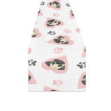 Cute pugs pink heart paw pattern Table Runner