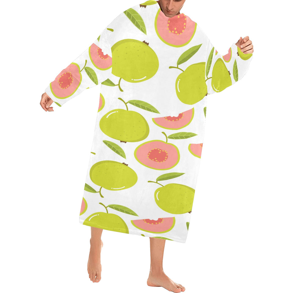 Guava pattern Blanket Robe with Sleeves