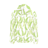 Green Peas Pattern Print Design 03 Men's Padded Hooded Jacket