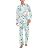 Crocodile diver pattern Men's Long Pajama Set
