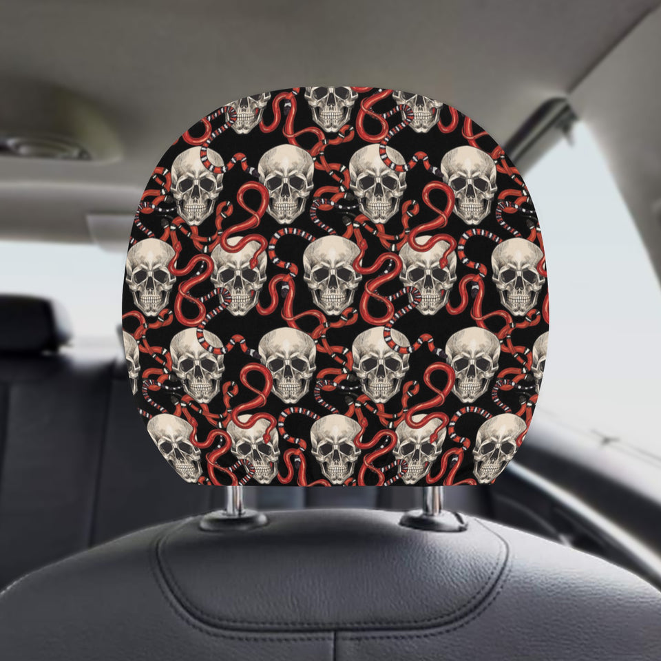 Red snake skull pattern Car Headrest Cover