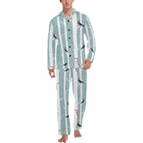 Crows christmas hat scarf Men's Long Pajama Set