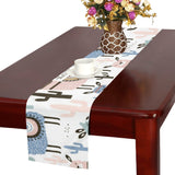 lama Alpaca cactus hand drawn pattern Table Runner